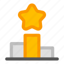 podium, star, rank, first place