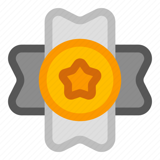 Badge, ribbon, star, medal, gold icon - Download on Iconfinder