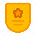 shield, star, plaque, gold