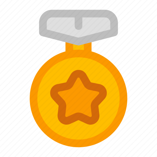 Medal, star, ribbon, gold, badge icon - Download on Iconfinder