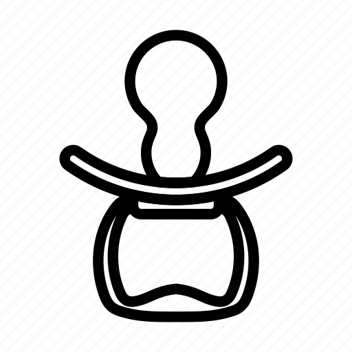 Kid, rubber, soother, toy, pacifier, lineart, black icon - Download on Iconfinder