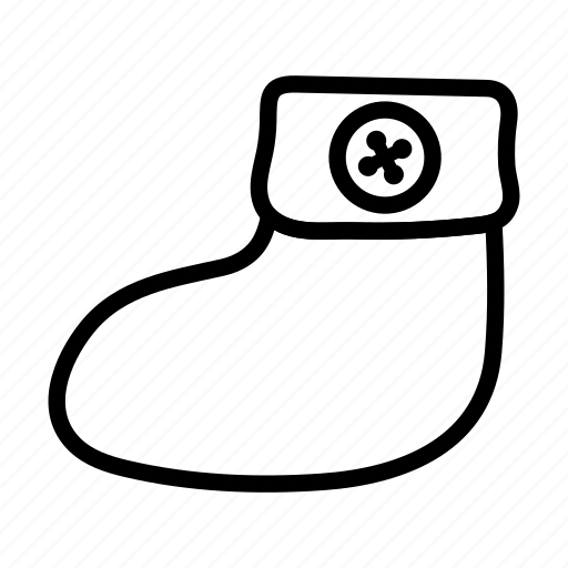 Bootie, baby, shoe, lineart, black, boy, boot icon - Download on Iconfinder