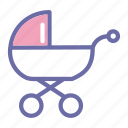 baby, born, girl, pink, stroller