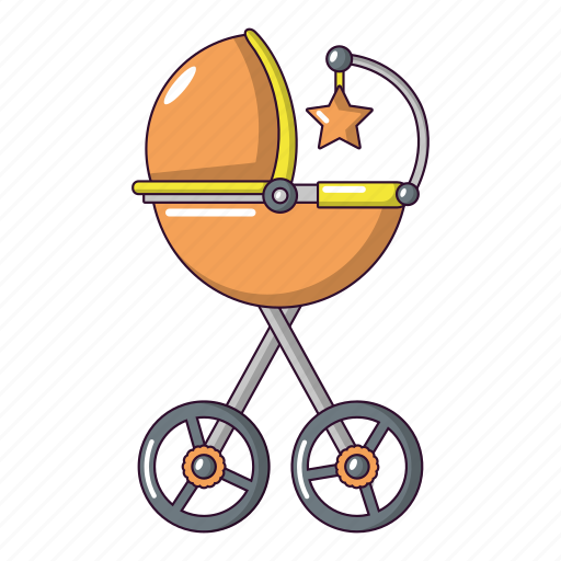 Baby, born, carriage, cartoon, object, star, white icon - Download on Iconfinder