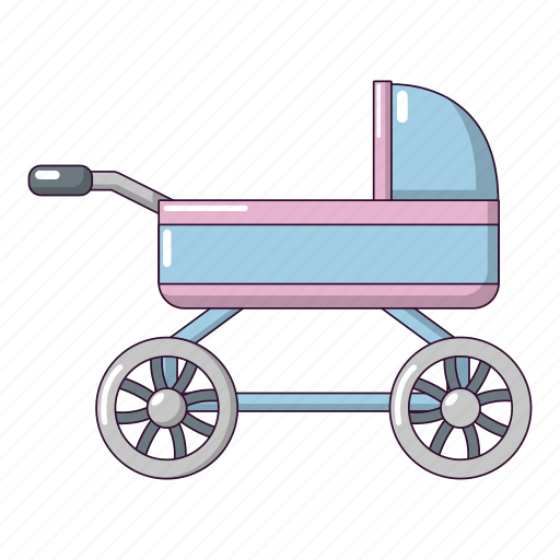 Baby, born, carriage, cartoon, childhood, object, white icon - Download on Iconfinder