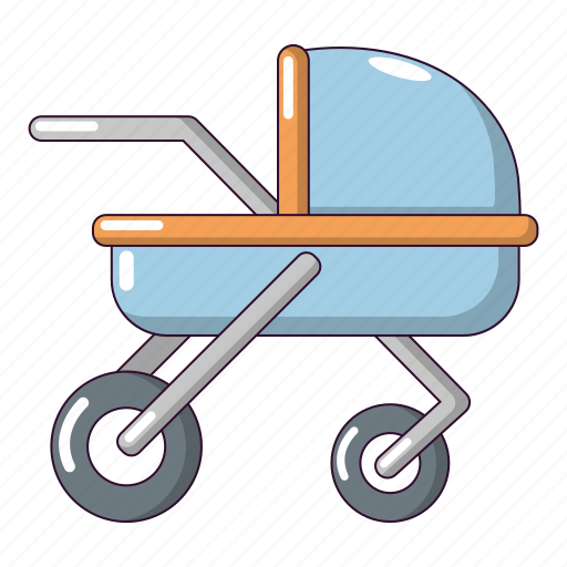 Baby, born, carriage, cartoon, family, object, white icon - Download on Iconfinder