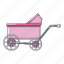 ancient, baby, born, carriage, cartoon, object, white 