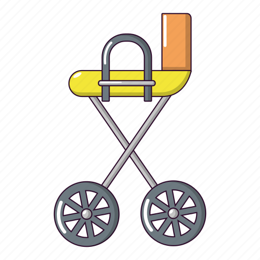 Baby, born, carriage, cartoon, object, white, yellow icon - Download on Iconfinder