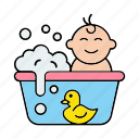 baby, wash, child, kid, rubber, duck