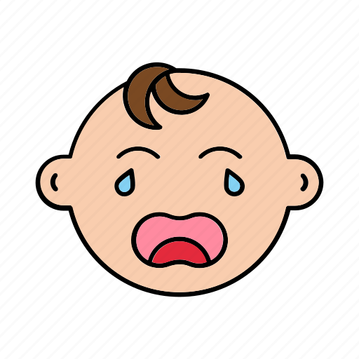 Baby, crying, face, emoji, expression, emoticon icon - Download on Iconfinder