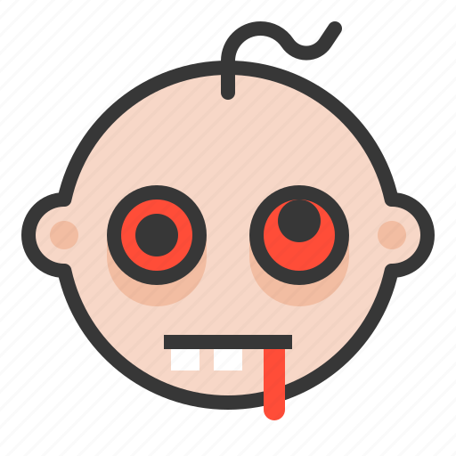 Baby, emoji, emoticon, expression, hurted, zombie icon - Download on Iconfinder