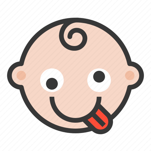 Baby, crazy, emoji, emoticon, expression, hyper, silly icon - Download on Iconfinder