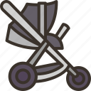 stroller, baby, carriage, trolley, pushing