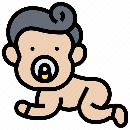 Adorable, baby, crawling, newborn, pacifier icon - Download on Iconfinder
