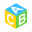 abc, alphabet, block, cube, isometric, school, toy 