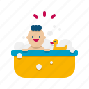 baby, bathtub, child, bath