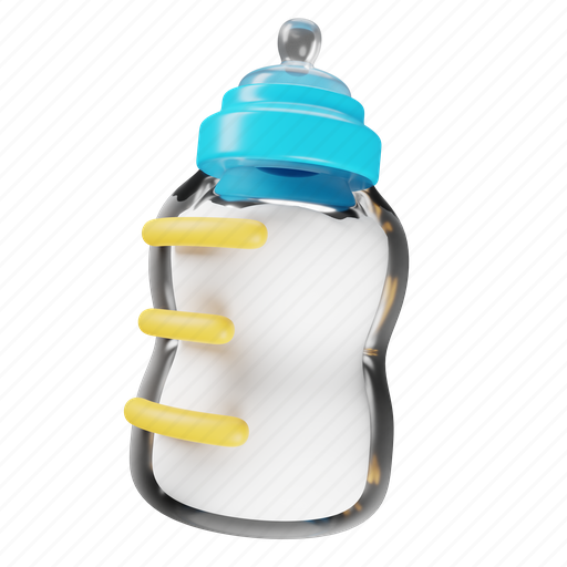Baby, bottle, milk, infant, nipple, nursery, formula 3D illustration - Download on Iconfinder