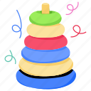 stacking toy, stacking rings, pyramid stack, toy, plaything