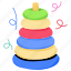 stacking toy, stacking rings, pyramid stack, toy, plaything 