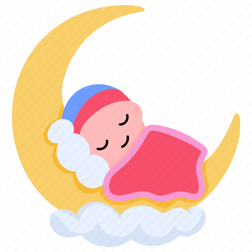 Moon, goodnight, nightfall, midnight, night sticker - Download on Iconfinder