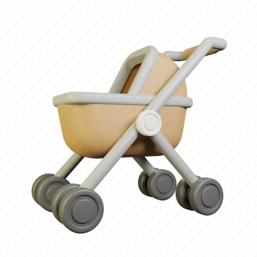 Baby, stroller, birth, newborn, infant 3D illustration - Download on Iconfinder