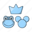 outlet, blue, beads, motive, cute, frog, mickey, crown 