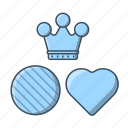 silicone, beads, blue, heart, crown, silicone beads
