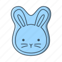 wooden, blue, rabbit, bunny