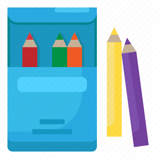 Box, color pencil, education, pencil, school icon - Download on Iconfinder