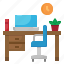 chair, computer, desk, space, work 