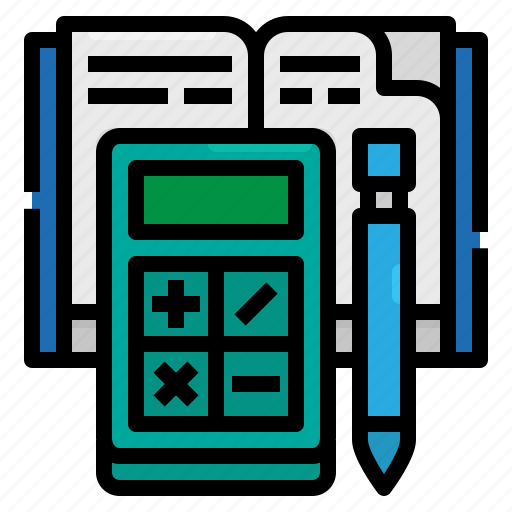Book, calculator, education, pen, school icon - Download on Iconfinder
