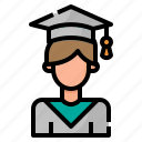 avatar, boy, graduate, man, student