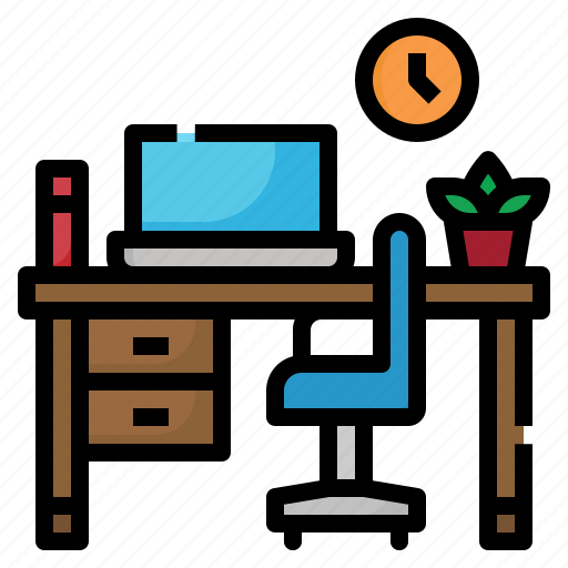 Chair, computer, desk, space, work icon - Download on Iconfinder