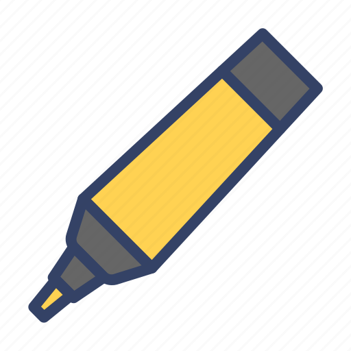 Drawing, highlight, highlighter, ink, marker, pen, stationery icon - Download on Iconfinder
