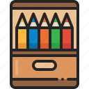 student, art, stationery, creative, color, box, pencils