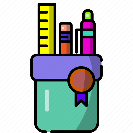 Pencil, case, pen, ruler, tool icon - Download on Iconfinder