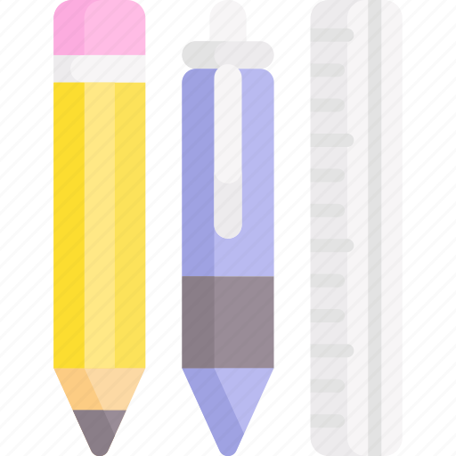 Stationery, pencil, pen, ruler icon - Download on Iconfinder