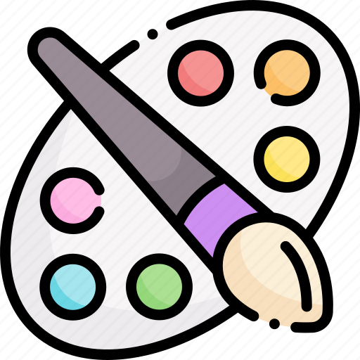 Arts, color palette, paint brush, painting icon - Download on Iconfinder