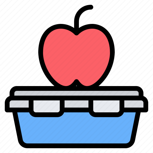 Lunch, box, food, container, kitchenware, apple, school icon - Download on Iconfinder