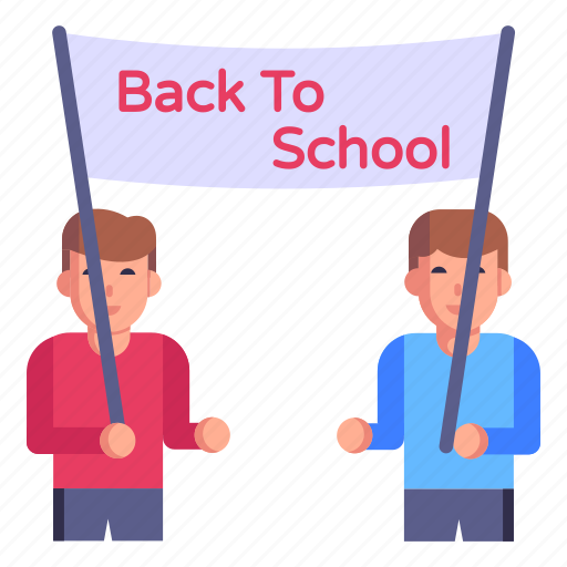 School banner, back to school, students, pupils, school children icon - Download on Iconfinder