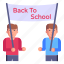 school banner, back to school, students, pupils, school children 