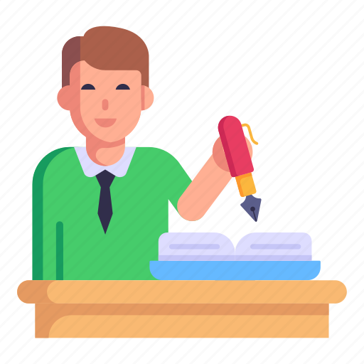Student writing, exam, student desk, school test, examination icon - Download on Iconfinder