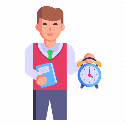 Punctual student, school time, punctuality, school hours, on time icon - Download on Iconfinder