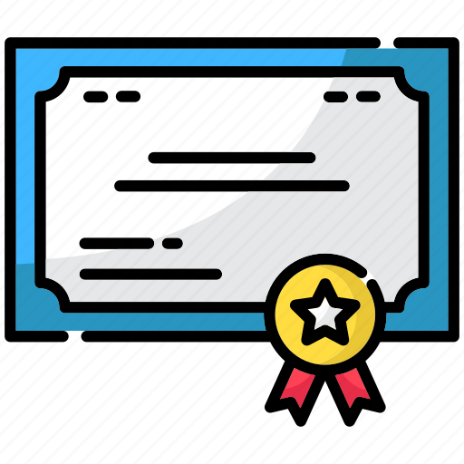 Certificate, award certificate, degree, diploma, graduation, certification, badge icon - Download on Iconfinder