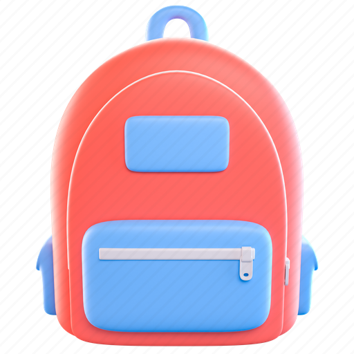 Backpack, knapsack, school bag, books, student, study, homework 3D illustration - Download on Iconfinder