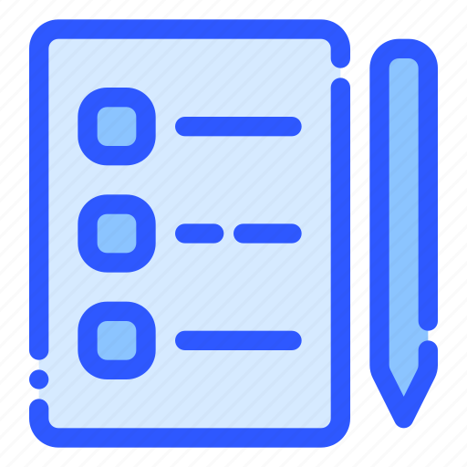 Exam, test, paper, checkbox, pen icon - Download on Iconfinder
