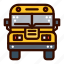 bus, front, school, transportation 