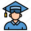 graduating student, graduation cap, male student 