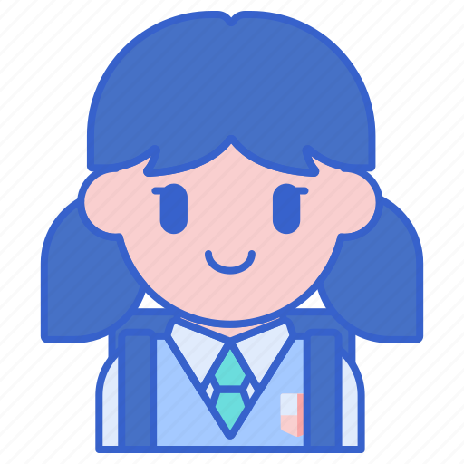 Female, student, with, school, uniform icon - Download on Iconfinder
