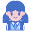 female, student, with, school, uniform 